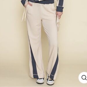 Sundry Oyster and  Deep Navy Track Pants with Modern Color-Blocking Size S